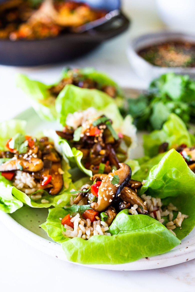 Teriyaki Mushroom Lettuce Wraps